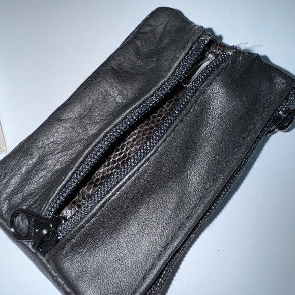 New Vintage Genuine Black Leather 3 in 1 Coins, Bills and Keys Holder with Box - Picture 5 of 8